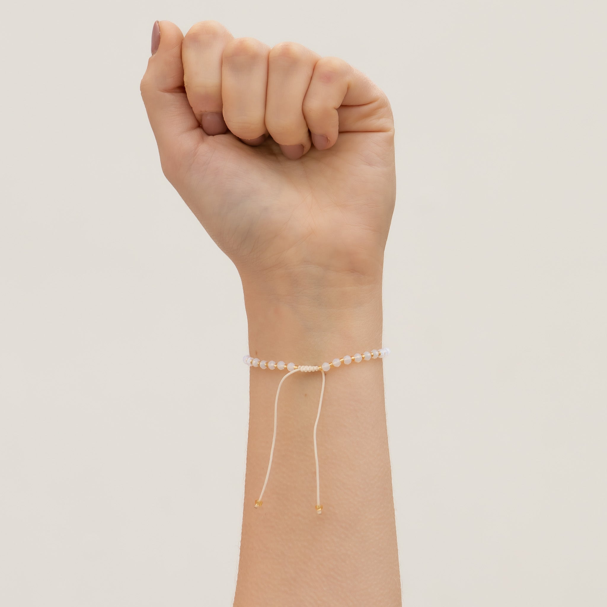 Clear Golden Waters Beaded String Bracelet