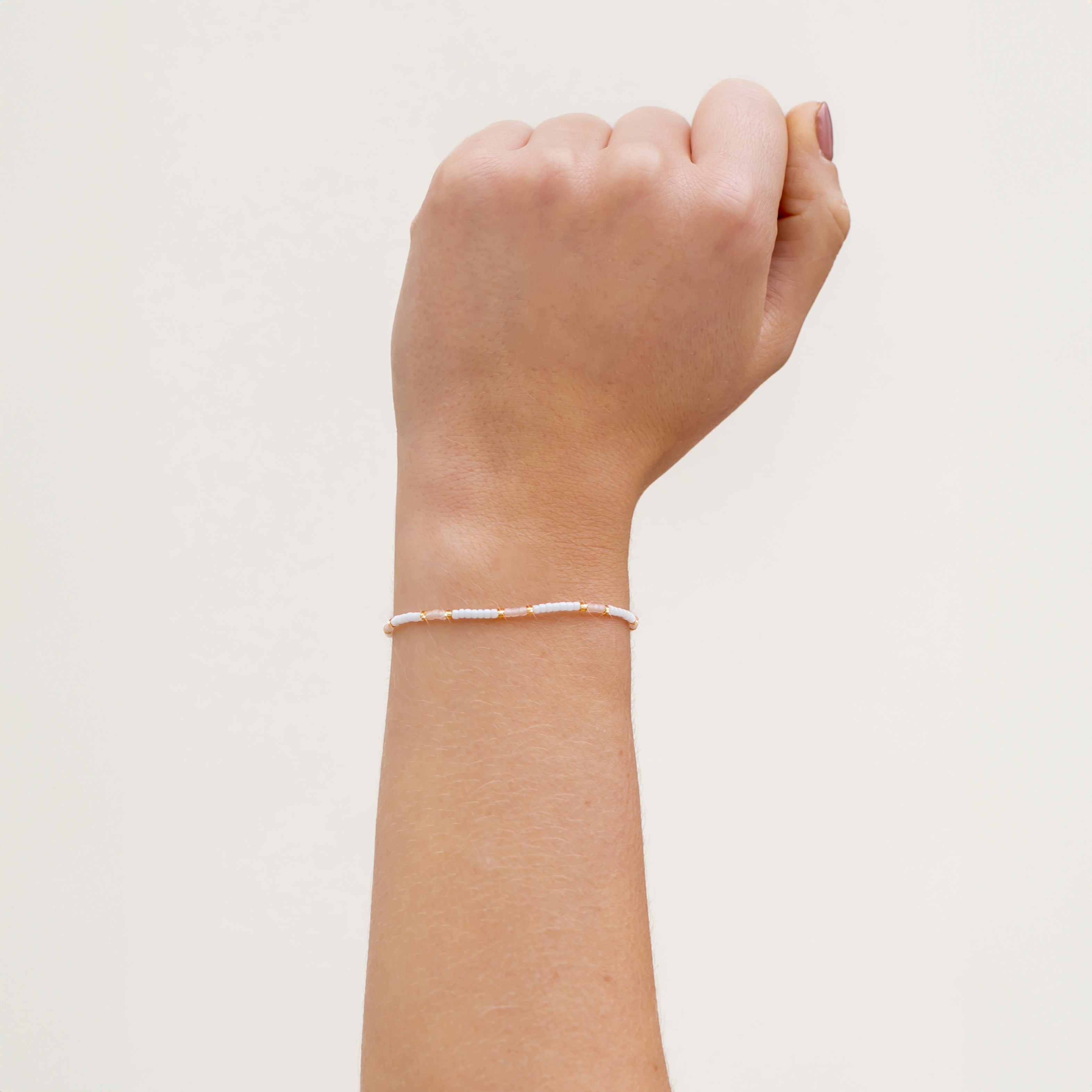 Sunlit Blush Beaded String Bracelet