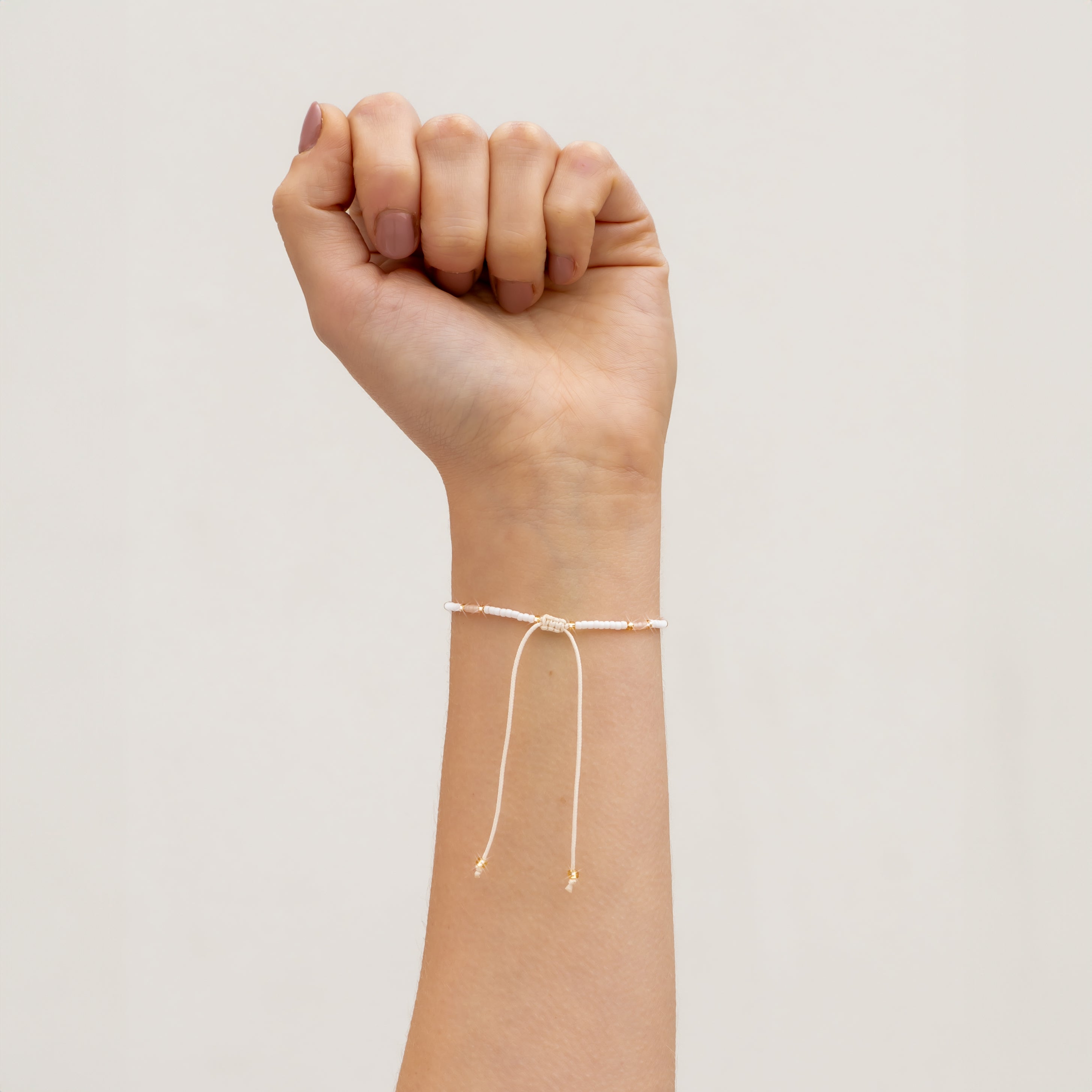 Sunlit Blush Beaded String Bracelet