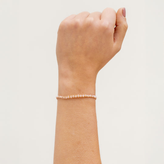 Rose Glow Beaded String Bracelet