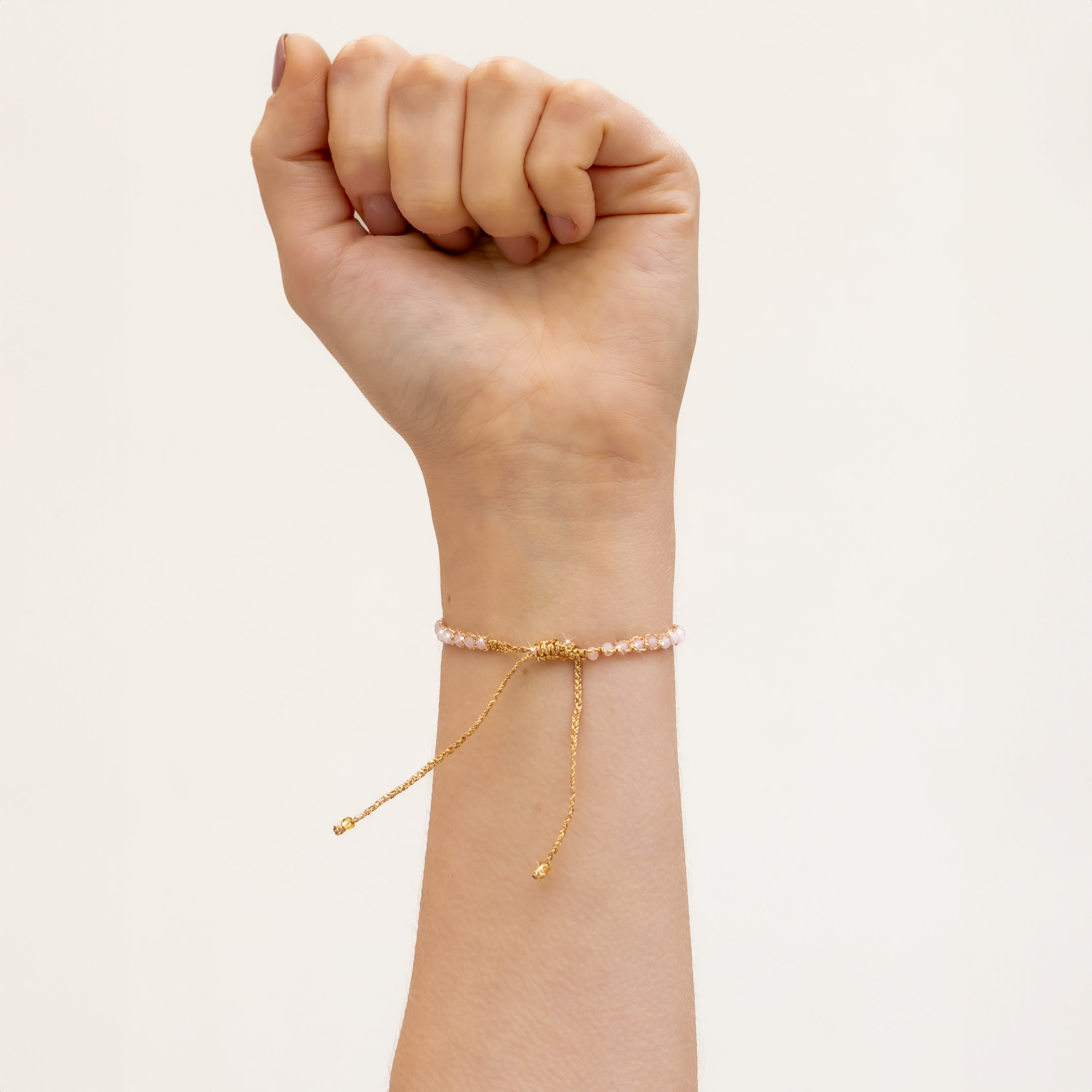 Rose Glow Beaded String Bracelet