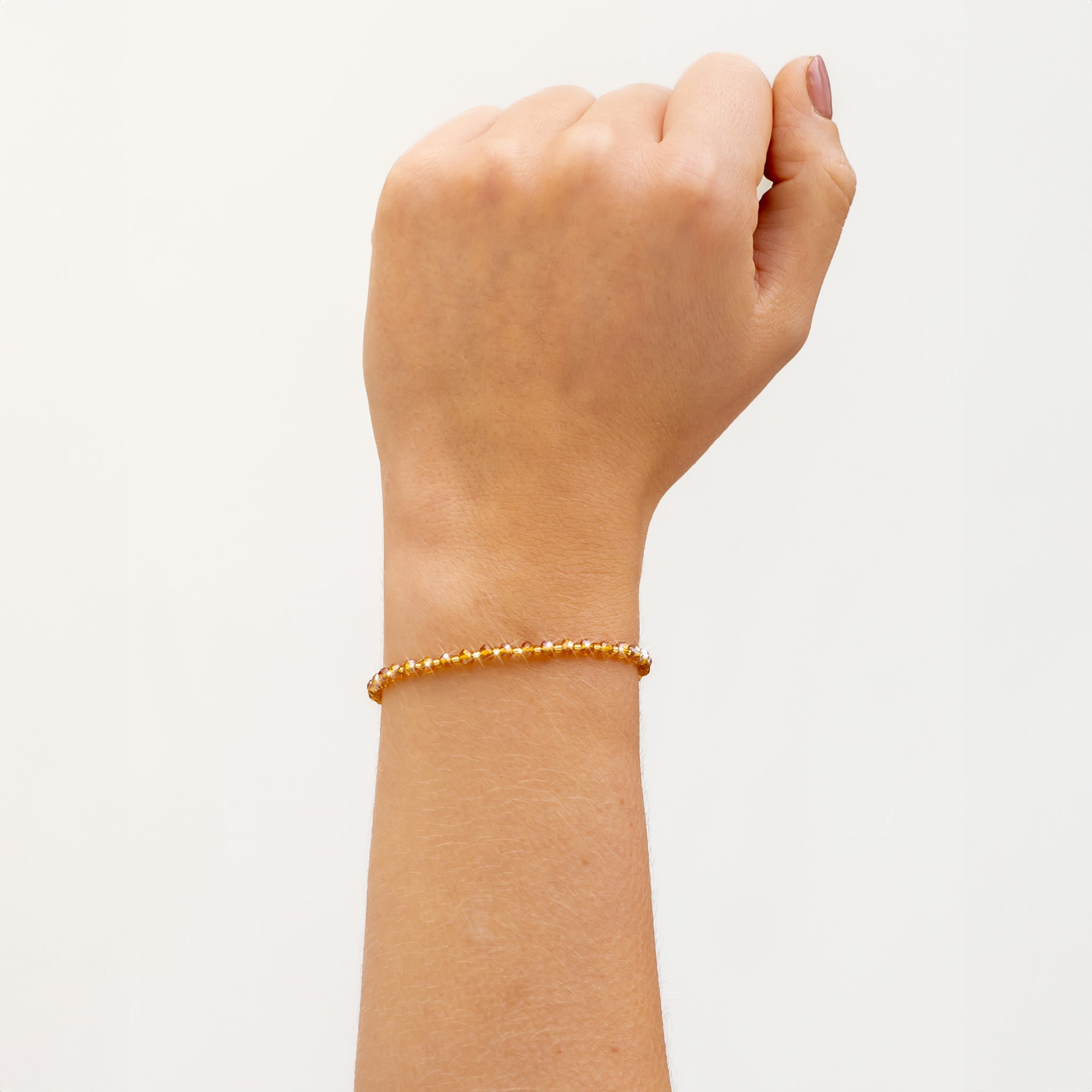 Golden Glow Beaded String Bracelet