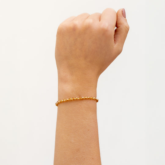 Golden Glow Beaded String Bracelet