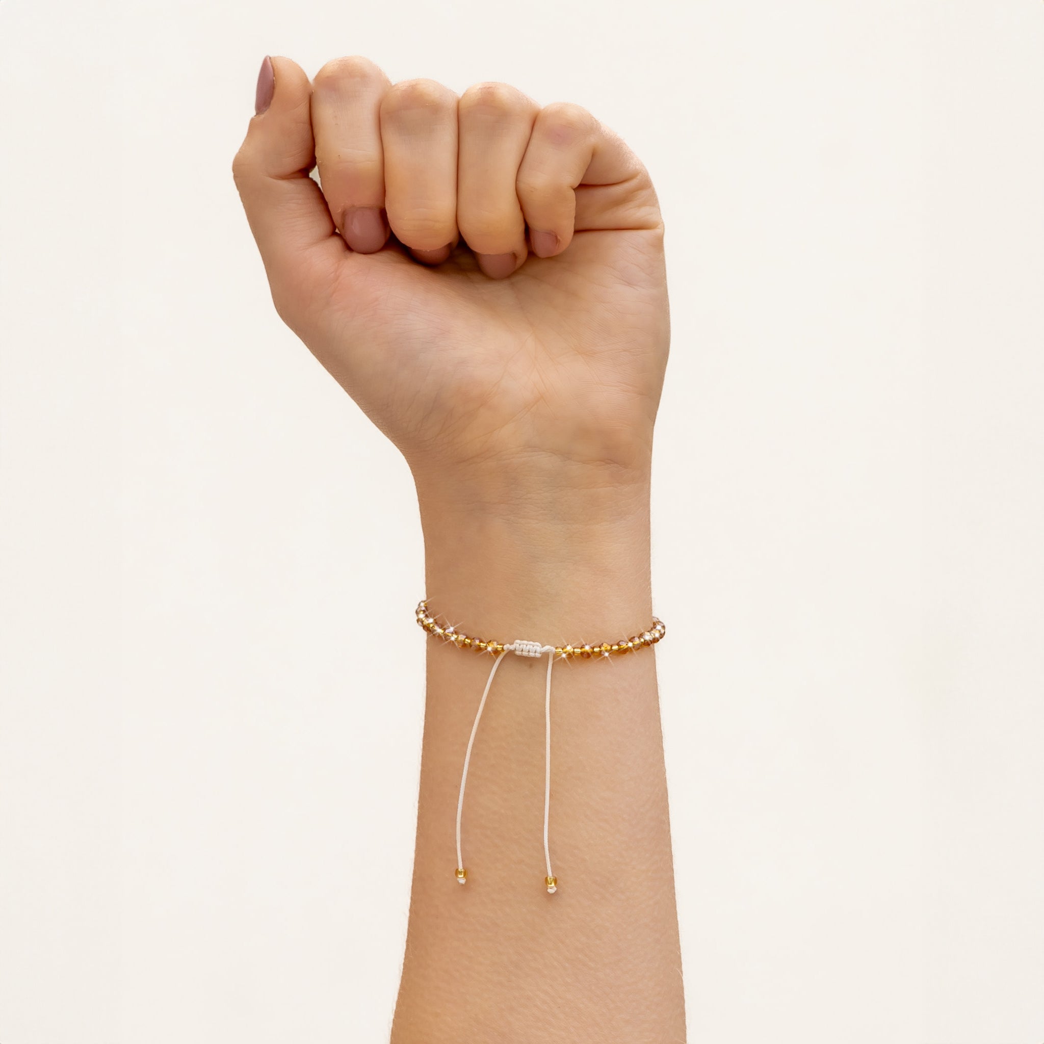 Golden Glow Beaded String Bracelet