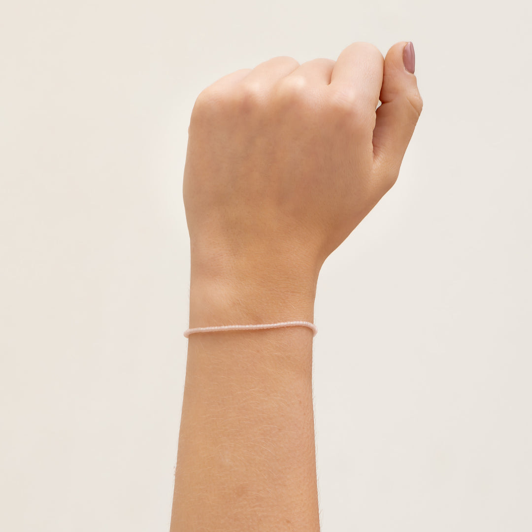 Light Pink Beaded String Bracelet