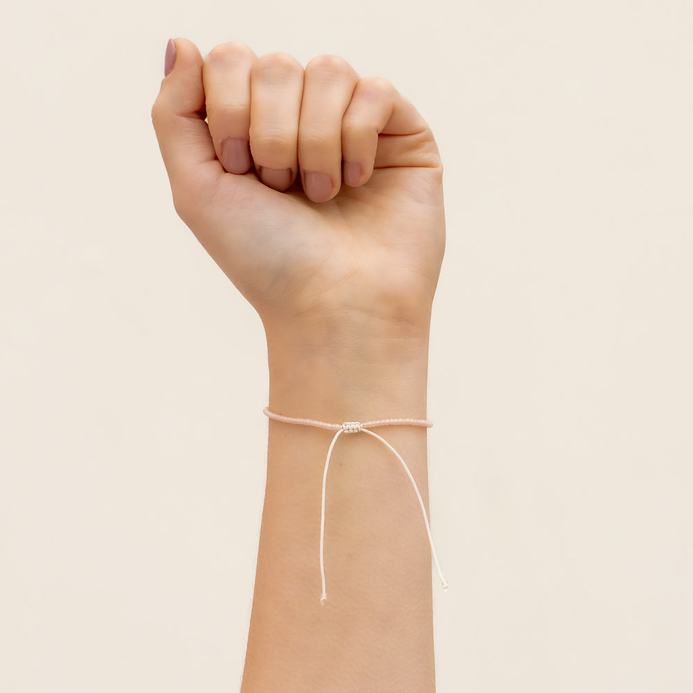 Light Pink Beaded String Bracelet