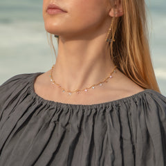 Spring Break Crystal Chain Choker Gold