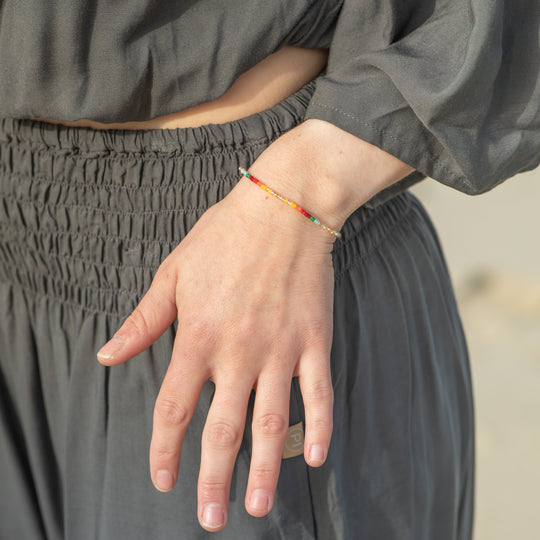 Golden Tropics Beaded String Bracelet