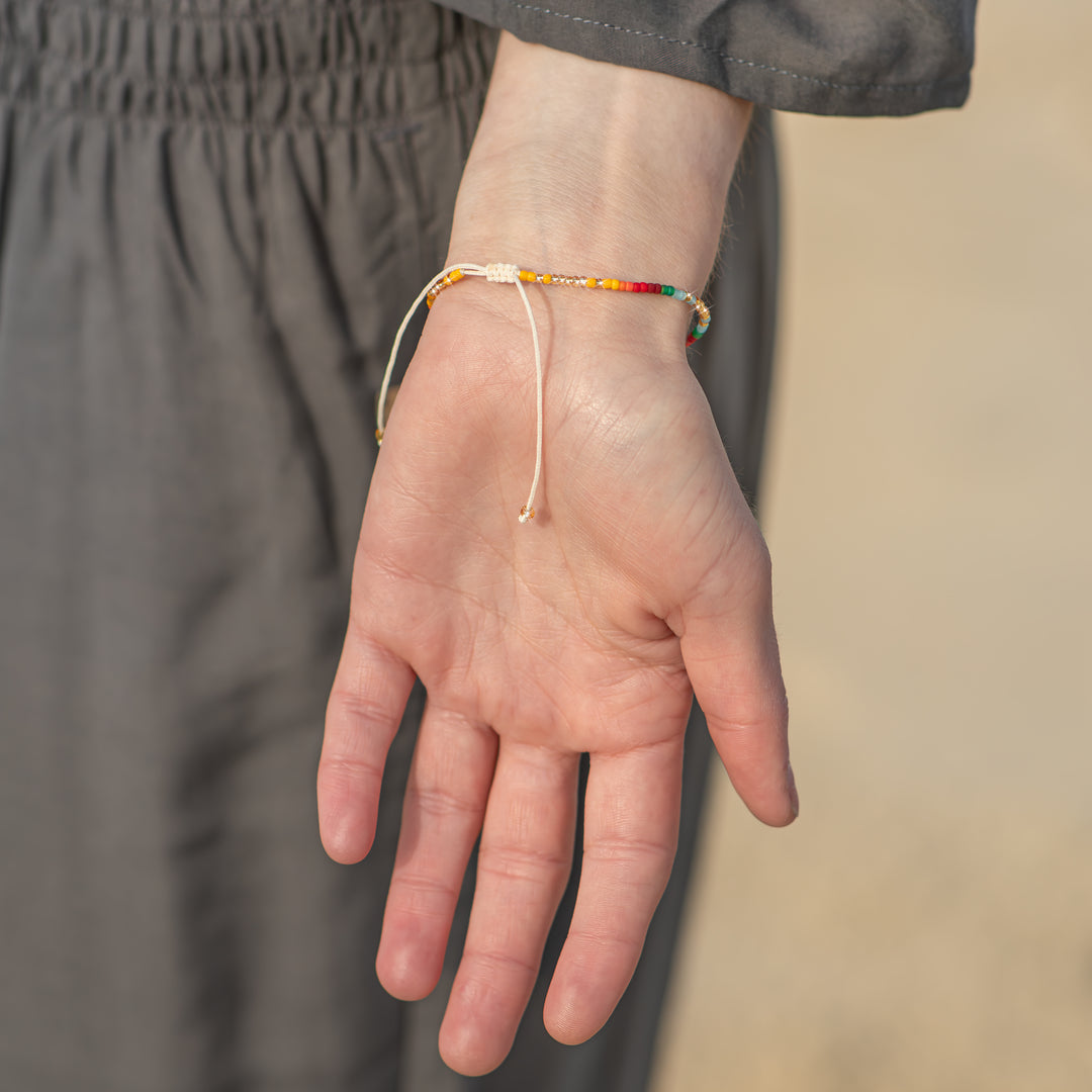 Golden Tropics Beaded String Bracelet