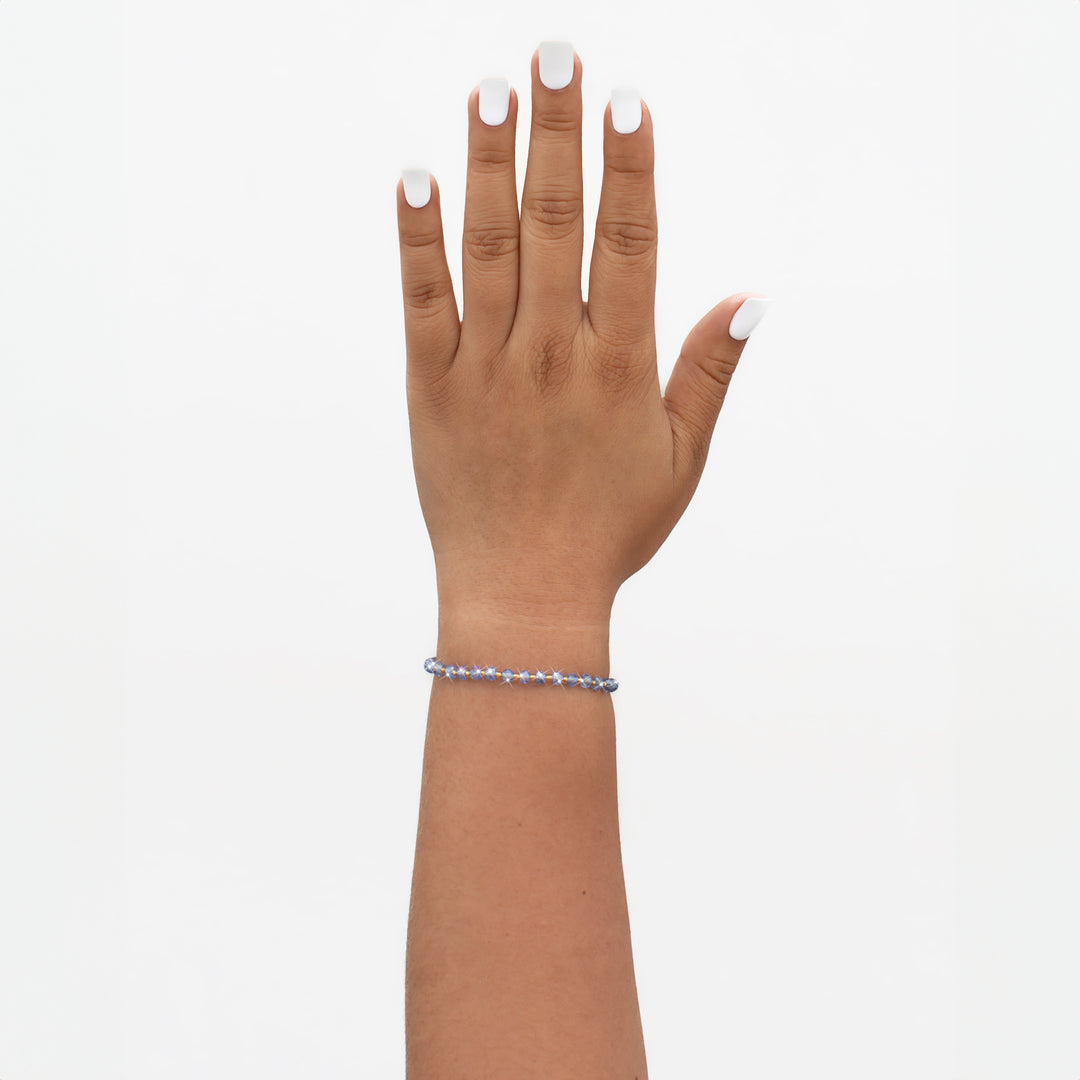 Blue Glow Beaded String Bracelet