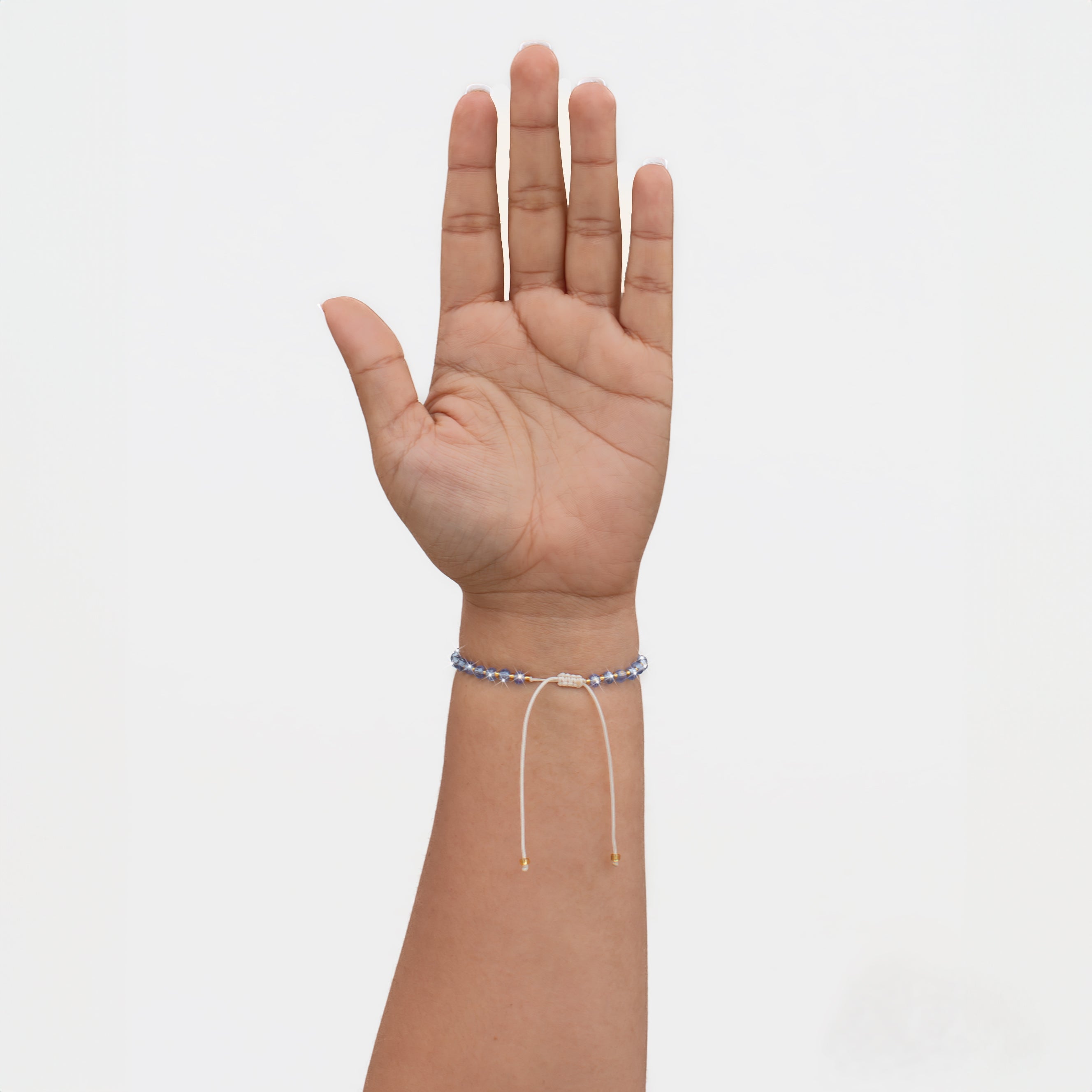 Blue Glow Beaded String Bracelet