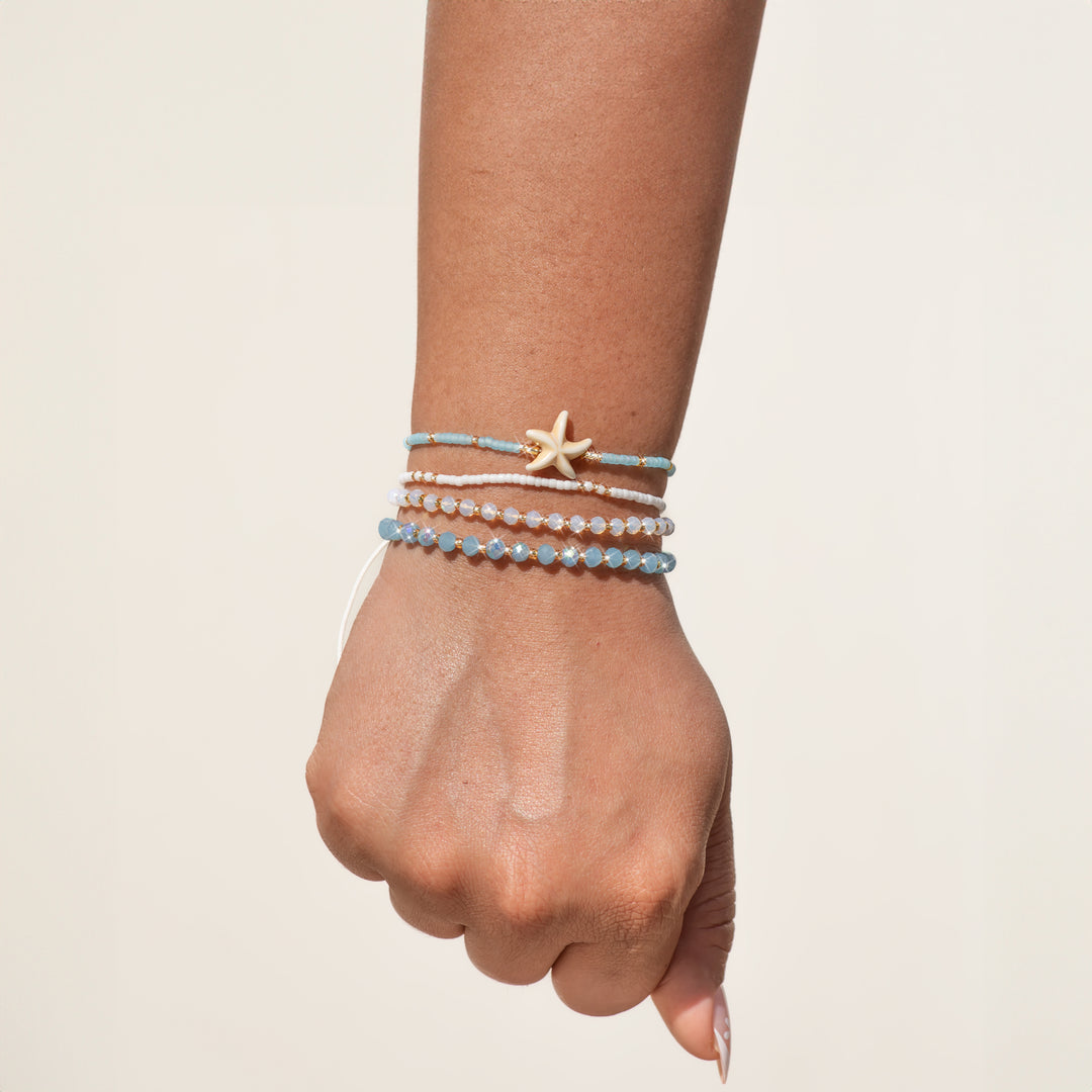 Blue Horizon Beaded String Bracelet