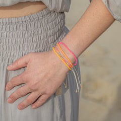Neon Yellow Beaded String Bracelet