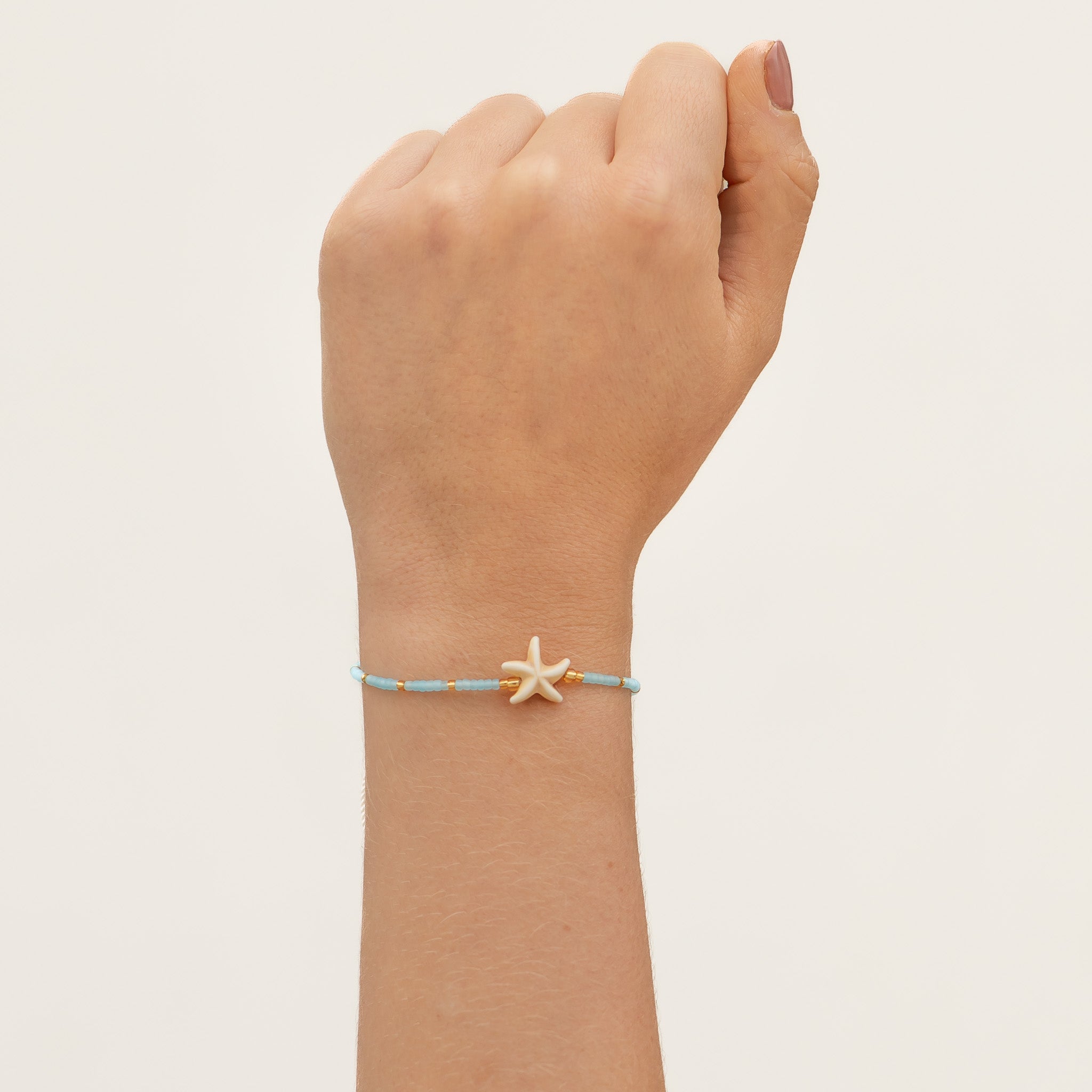 Star Fish Blue Beaded String Bracelet