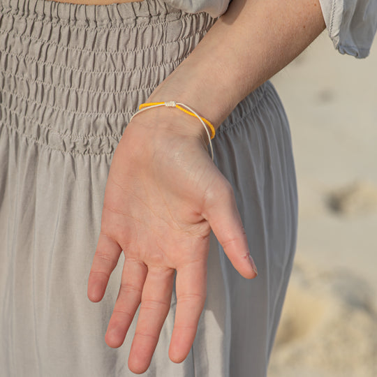 Neon Yellow Beaded String Bracelet