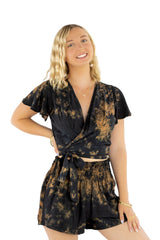 black carmel tie dye