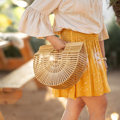 Half Moon Bamboo Purse