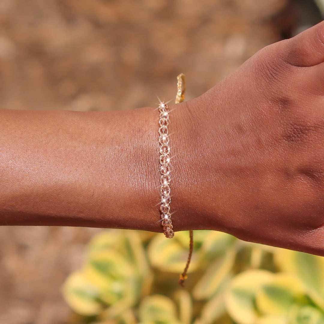 Golden Aura Beaded String Bracelet