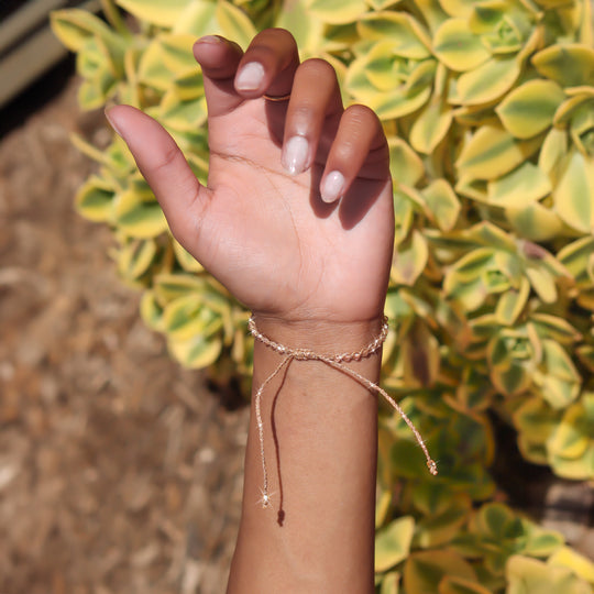 Golden Aura Beaded String Bracelet