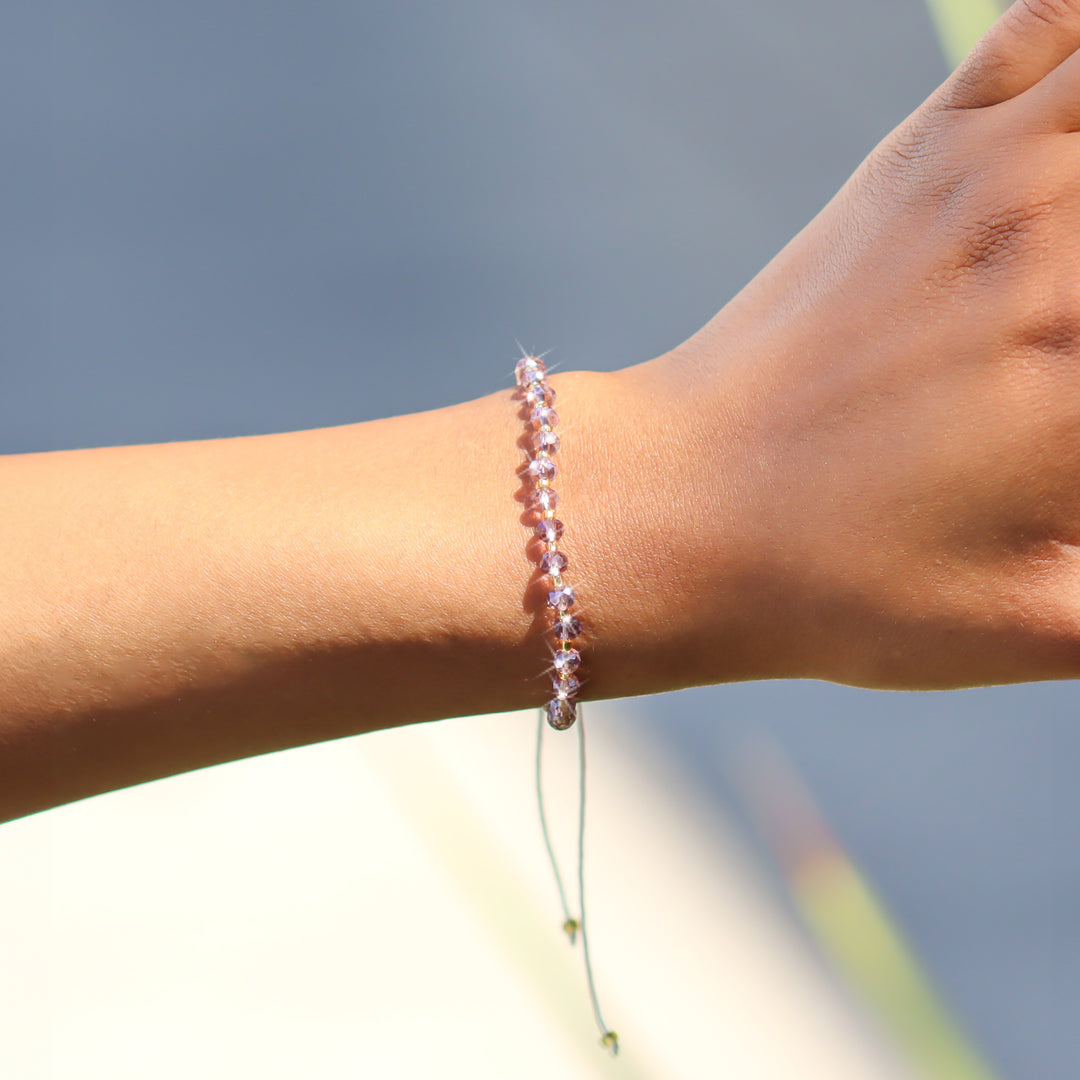 Purple Tide Beaded String Bracelet