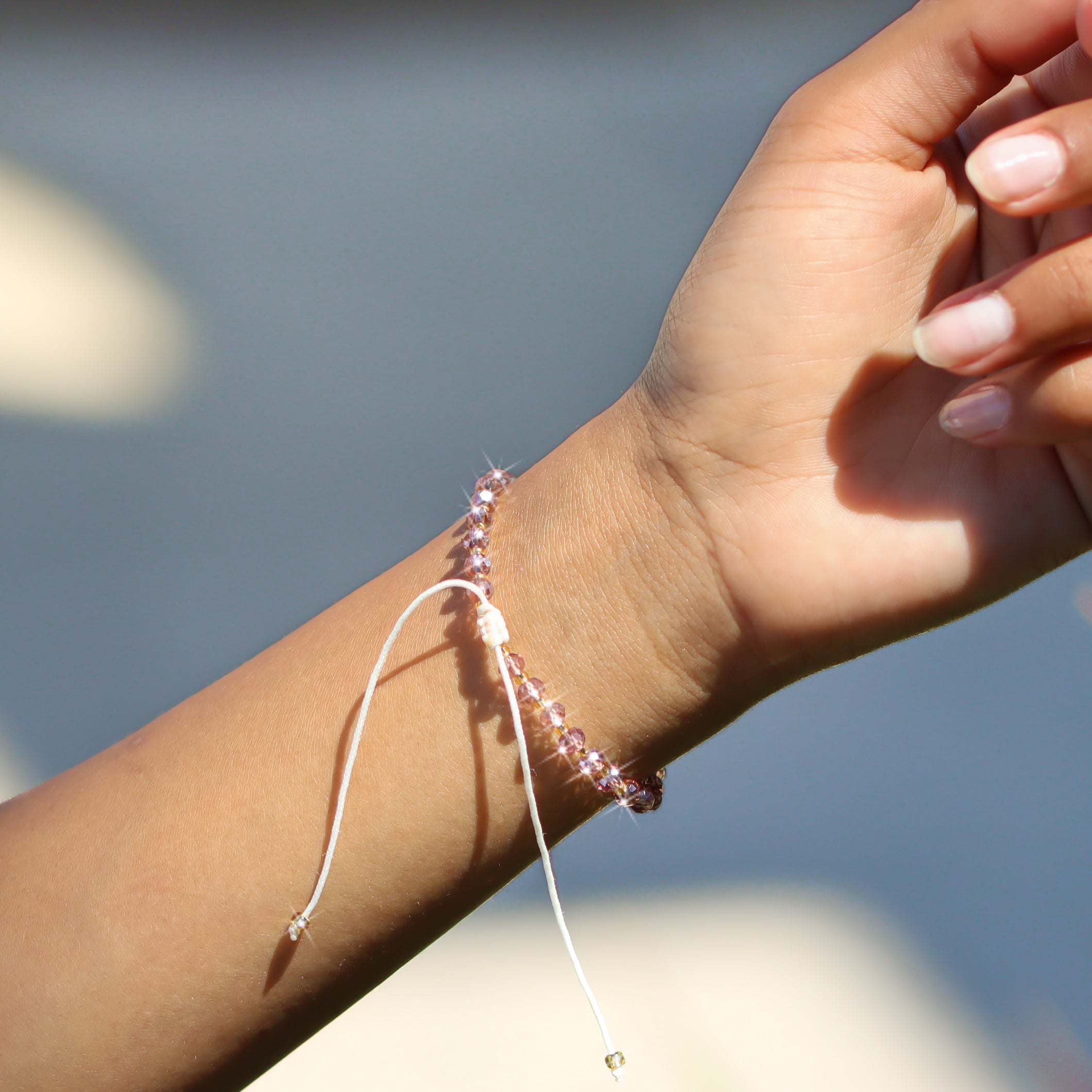 Purple Tide Beaded String Bracelet