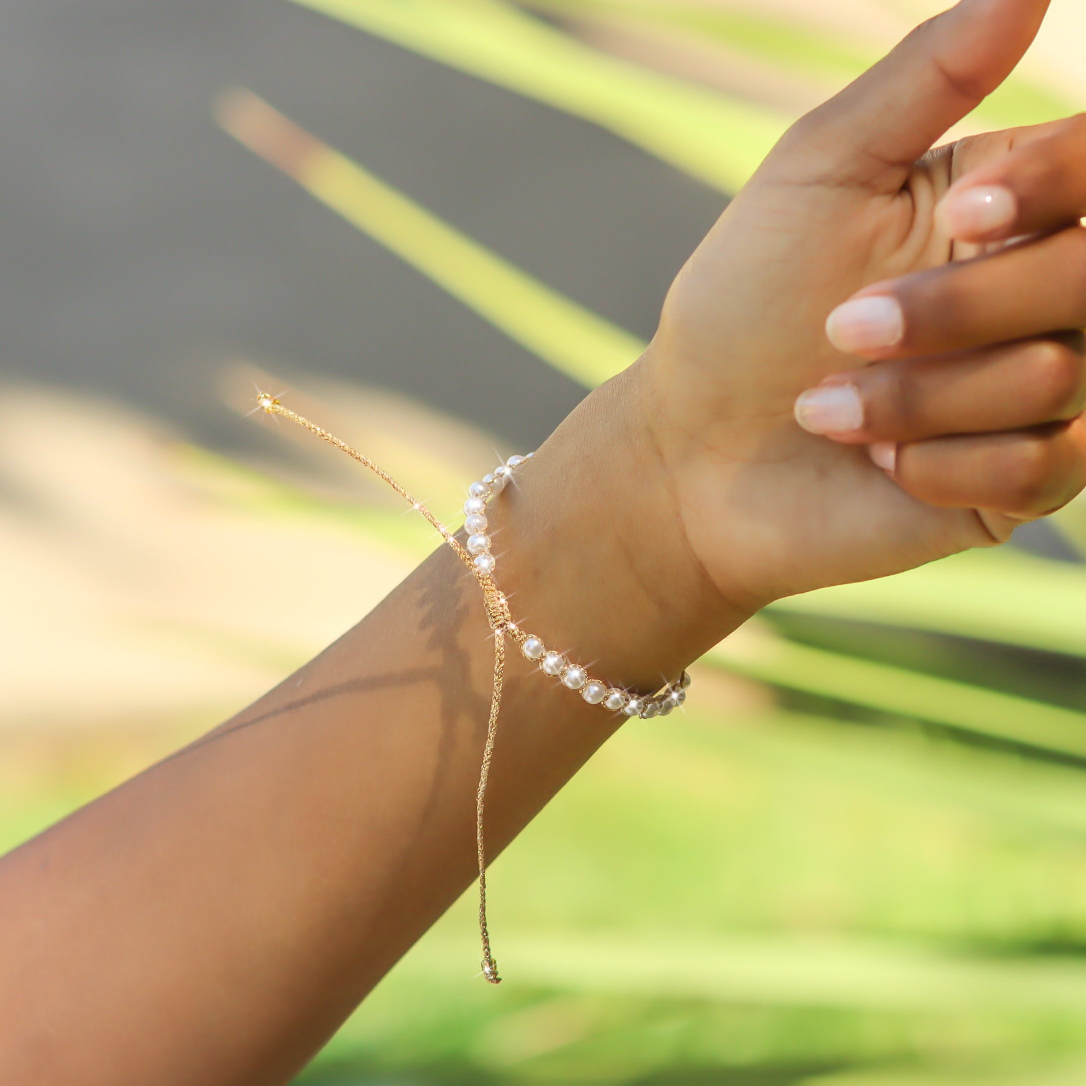 Golden Starfish Beaded String Bracelet