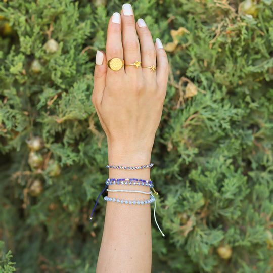 Ocean Depths Beaded String Bracelet