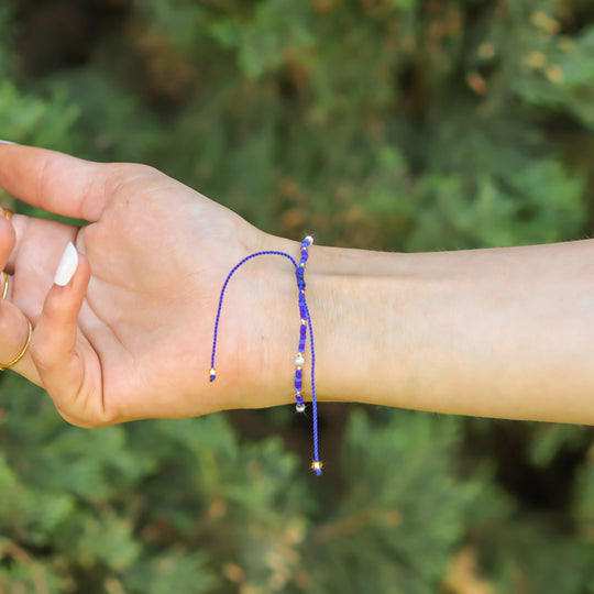 Ocean Depths Beaded String Bracelet
