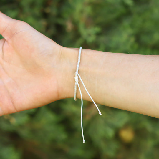 Silver Mist Beaded String Bracelet