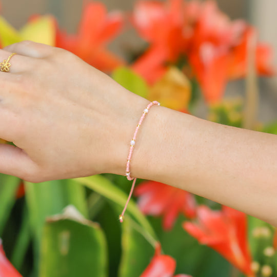 Blush Pearl Beaded String Bracelet
