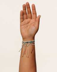 Golden Turquoise Beaded String Bracelet