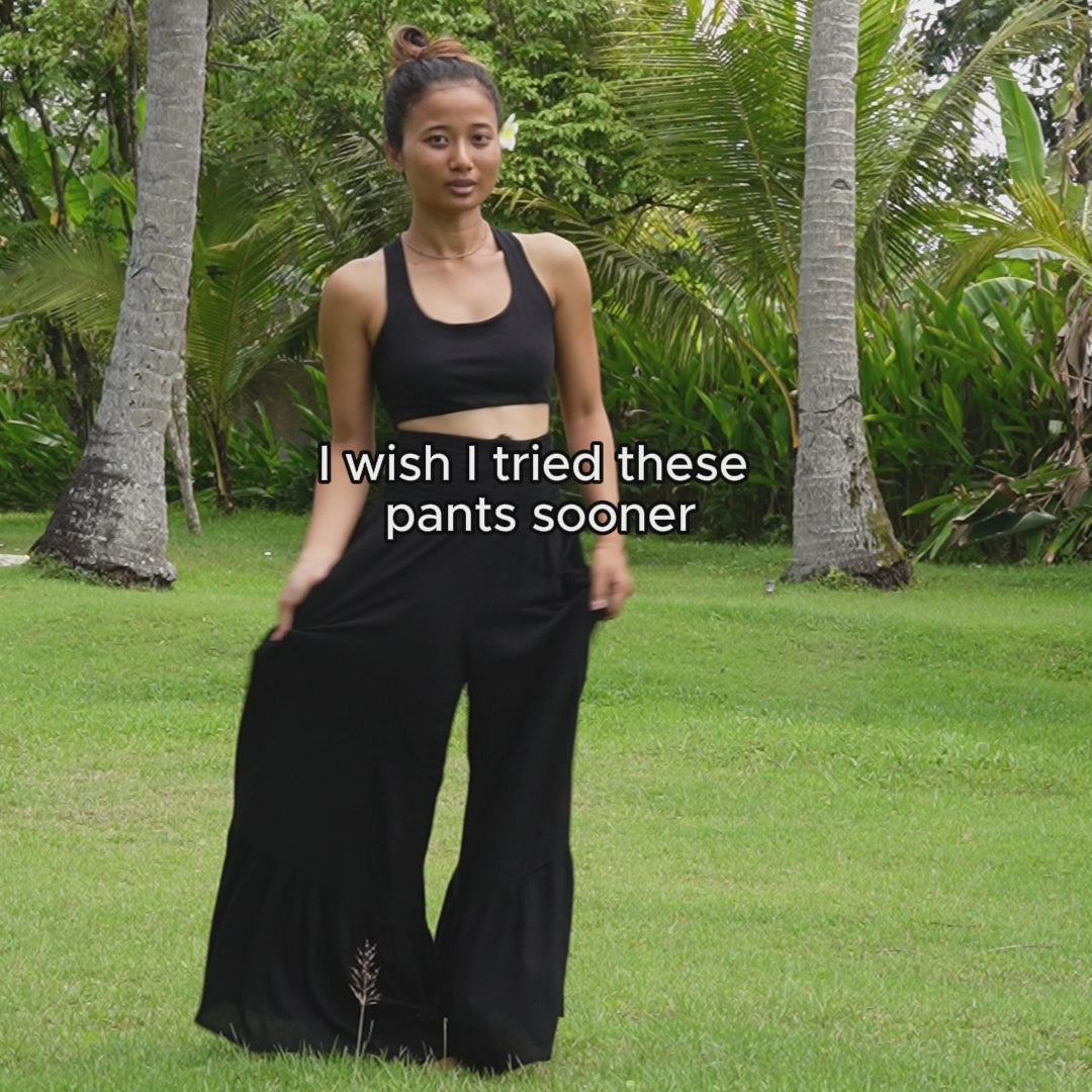 Wide Leg Palazzo Pants with 2 Pockets