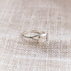 Clear Quartz Baguette Ring